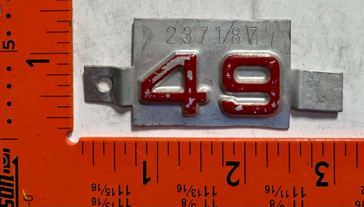 1949 Idaho #237187 Passenger License Plate Date Tab