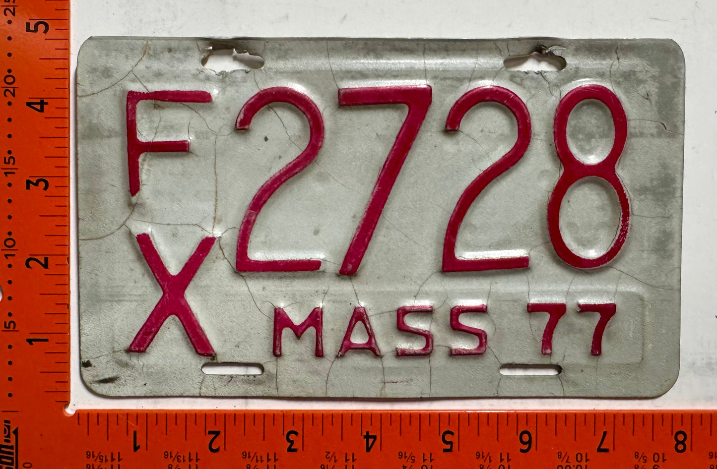 1977 Massachusetts #F/X 2728 Motorcycle License Plate