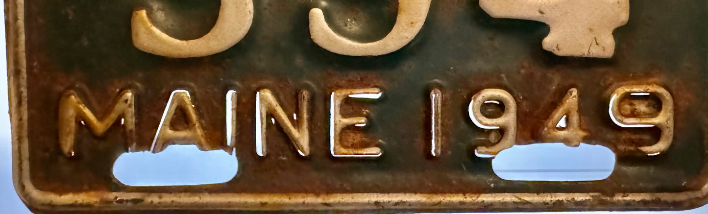 1949 Maine #M/394 Motorcycle License Plate