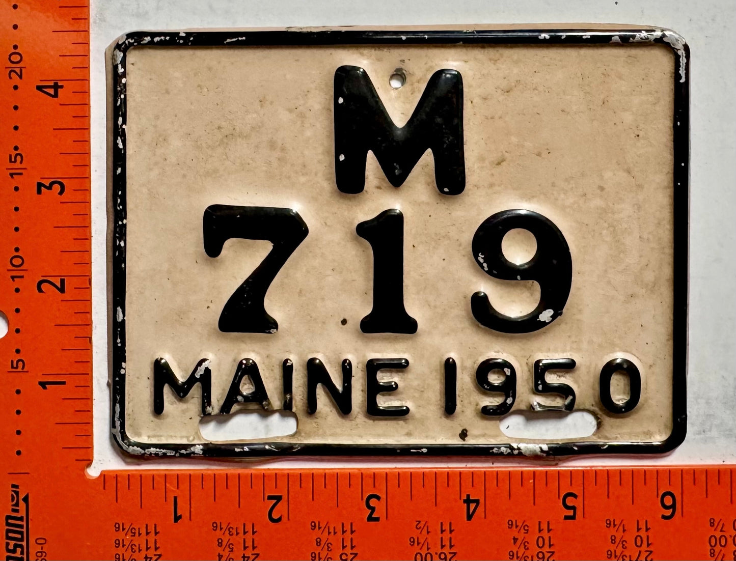 1950 Maine #M/719 Motorcycle License Plate
