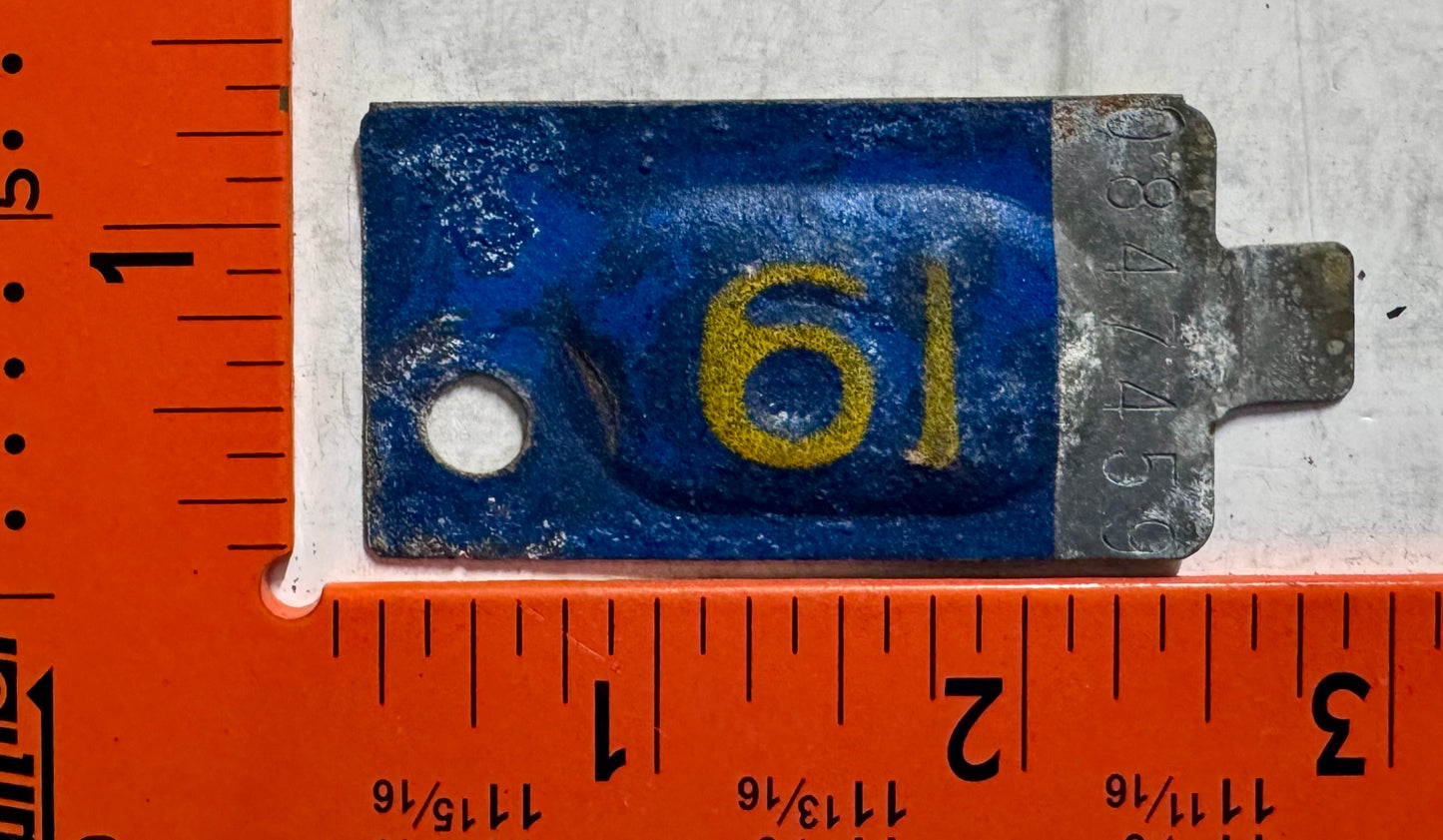 1961 Minnesota #0847459 Passenger License Plate Date Tab