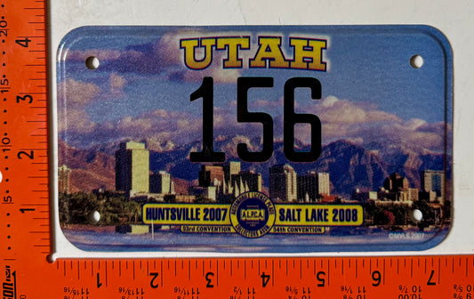 2007/2008 ALPCA Convention Huntsville/Salt Lake City #156 Motorcycle License Plate