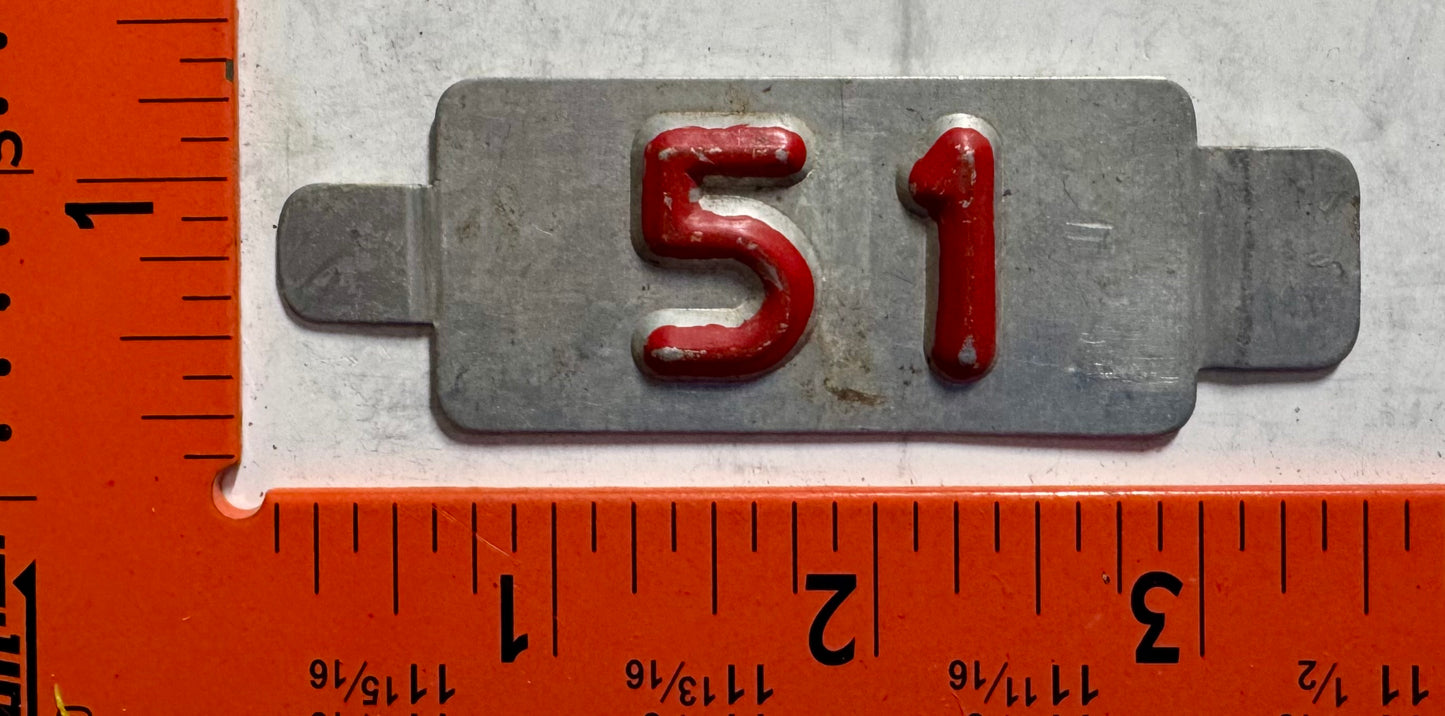 1951 Iowa Passenger License Plate Date Tab