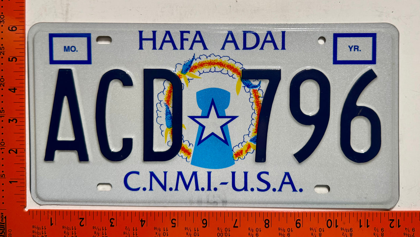 undated Northern Mariana Islands #ACD 796 Passenger License Plate
