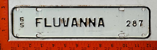 1965 Fluvanna County, Virginia #287 License Plate