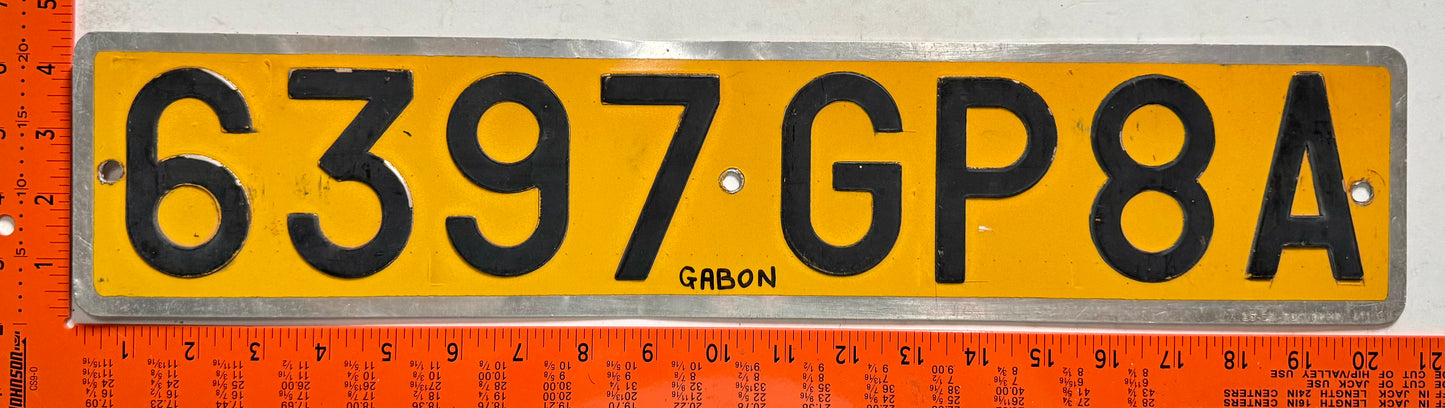 undated Gabon #6397GP8A Passenger License Plate