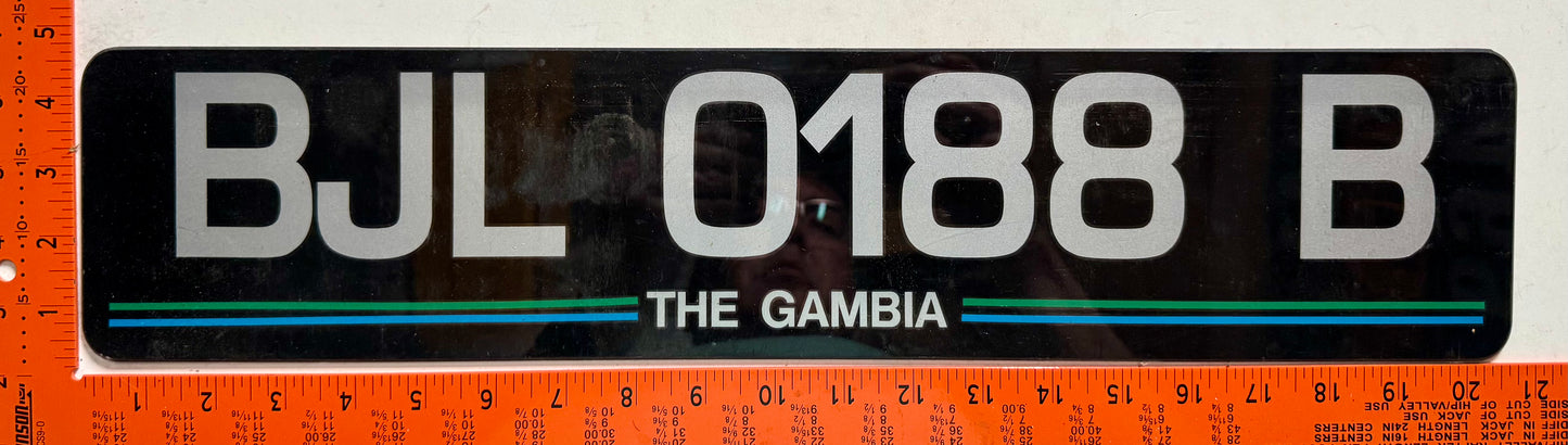 undated Gambia #BJL 0188 B Passenger License Plate