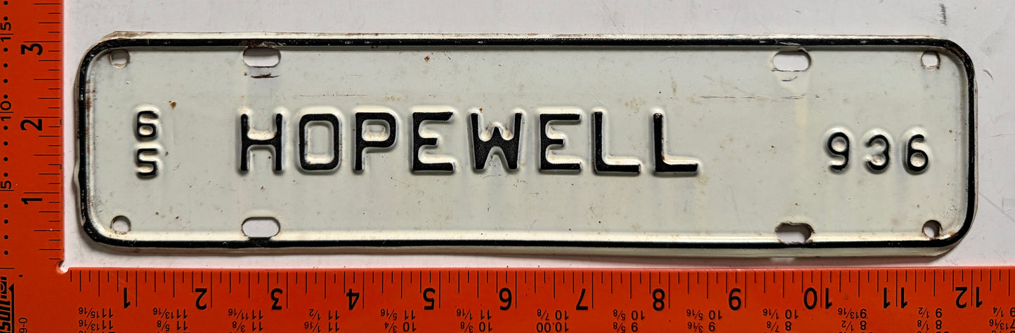 1969 Hopewell, Virginia #936 Passenger License Plate