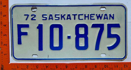 1972 Saskatchewan #F10-875 Farm License Plate