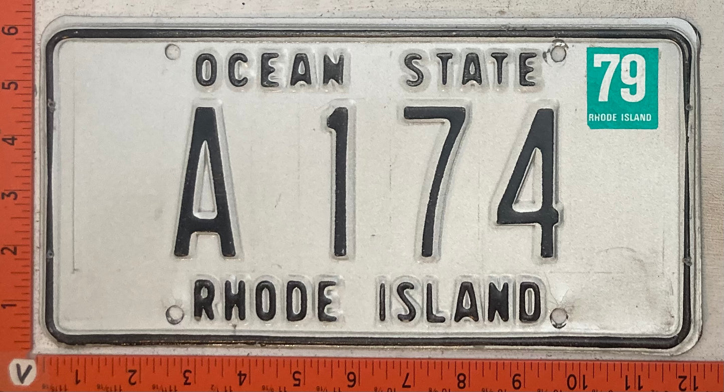 1979 Rhode Island #A 174 Passenger License Plate