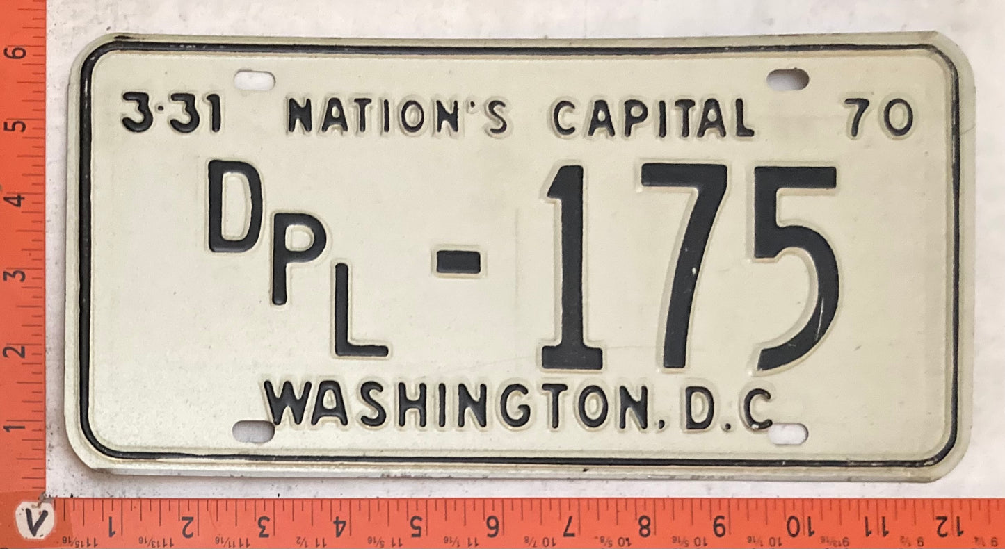 1970 Washington, DC #DPL-175 Diplomat License Plate