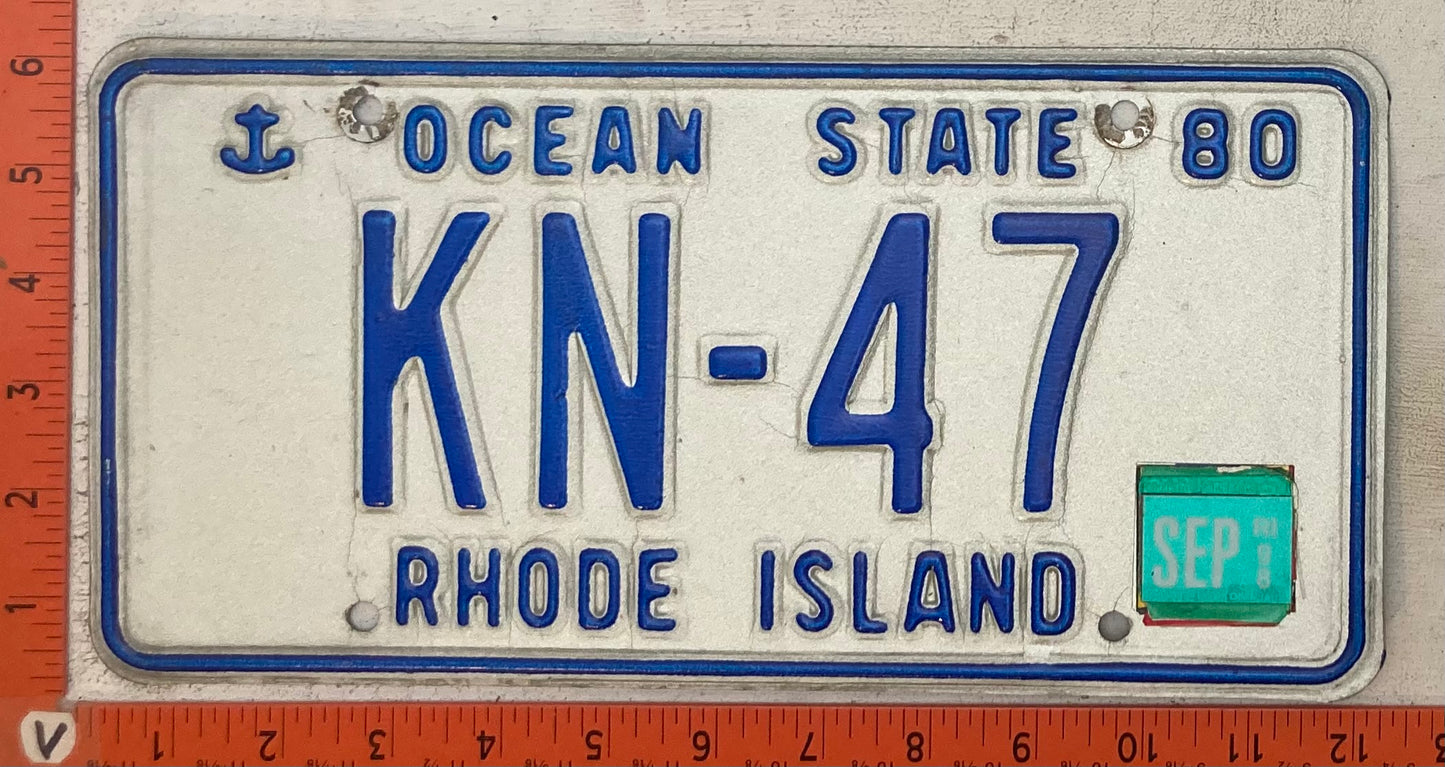 1998 Rhode Island #KN-47 Passenger License Plate