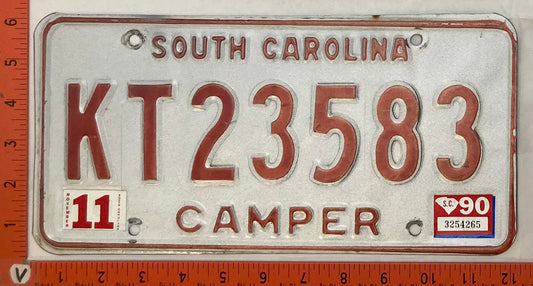 1990 South Carolina #KT23583 Camper License Plate