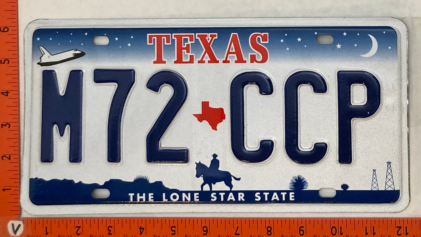 2000-2010 Base Texas #M72 CCP Passenger License Plate
