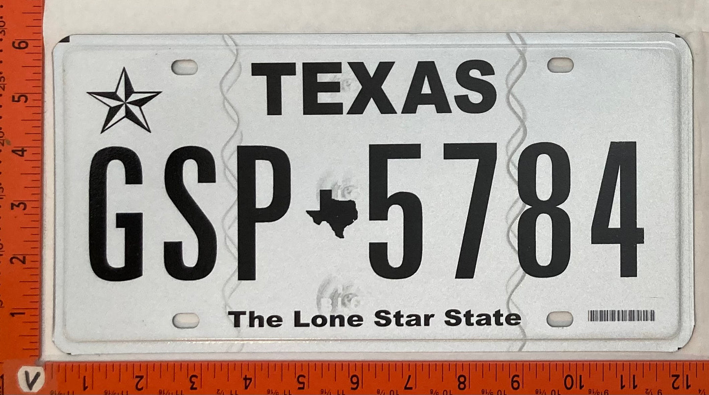 2014-2024 Base Texas #GSP 5784 Passenger License Plate