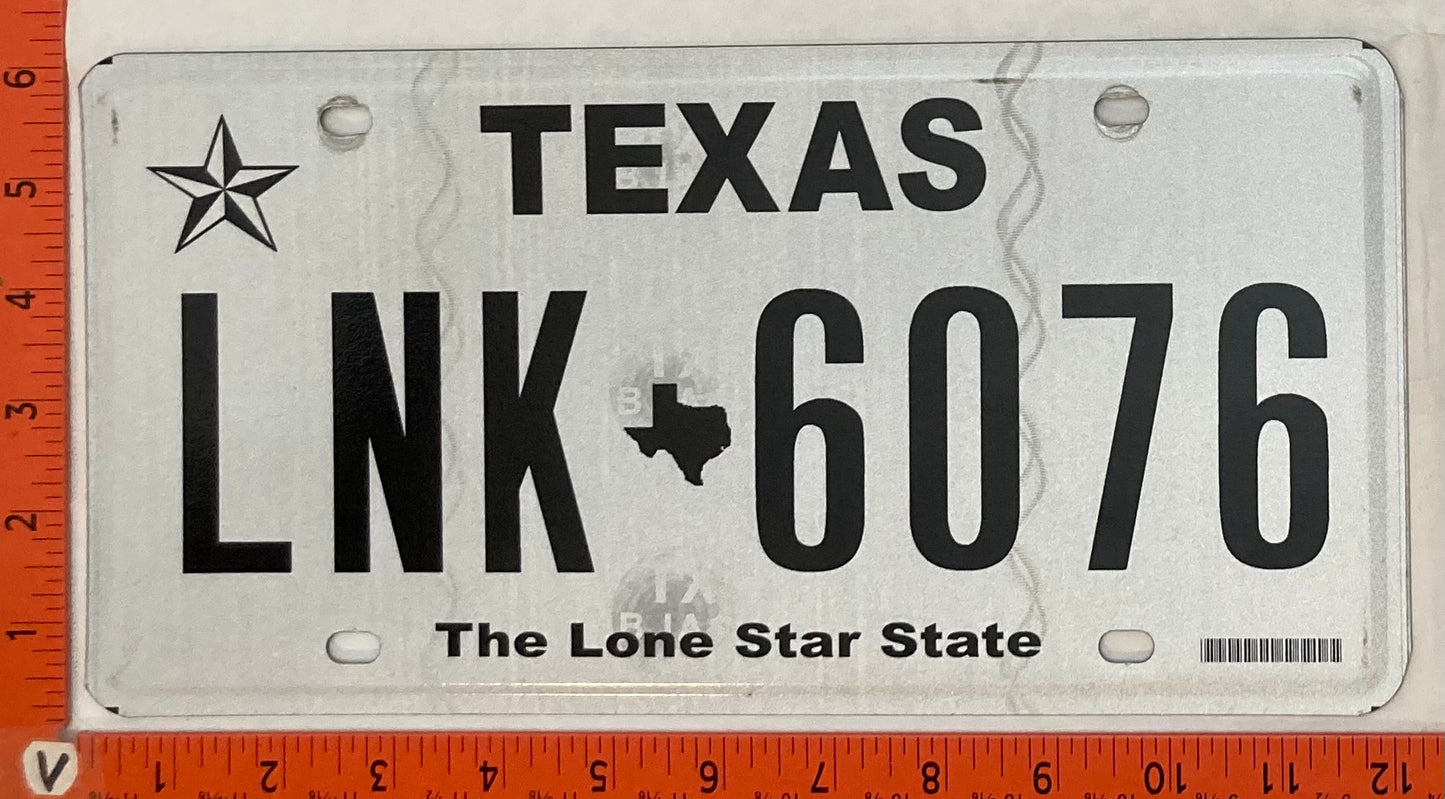 2014-2024 Base Texas #LNK 6076 Passenger License Plate
