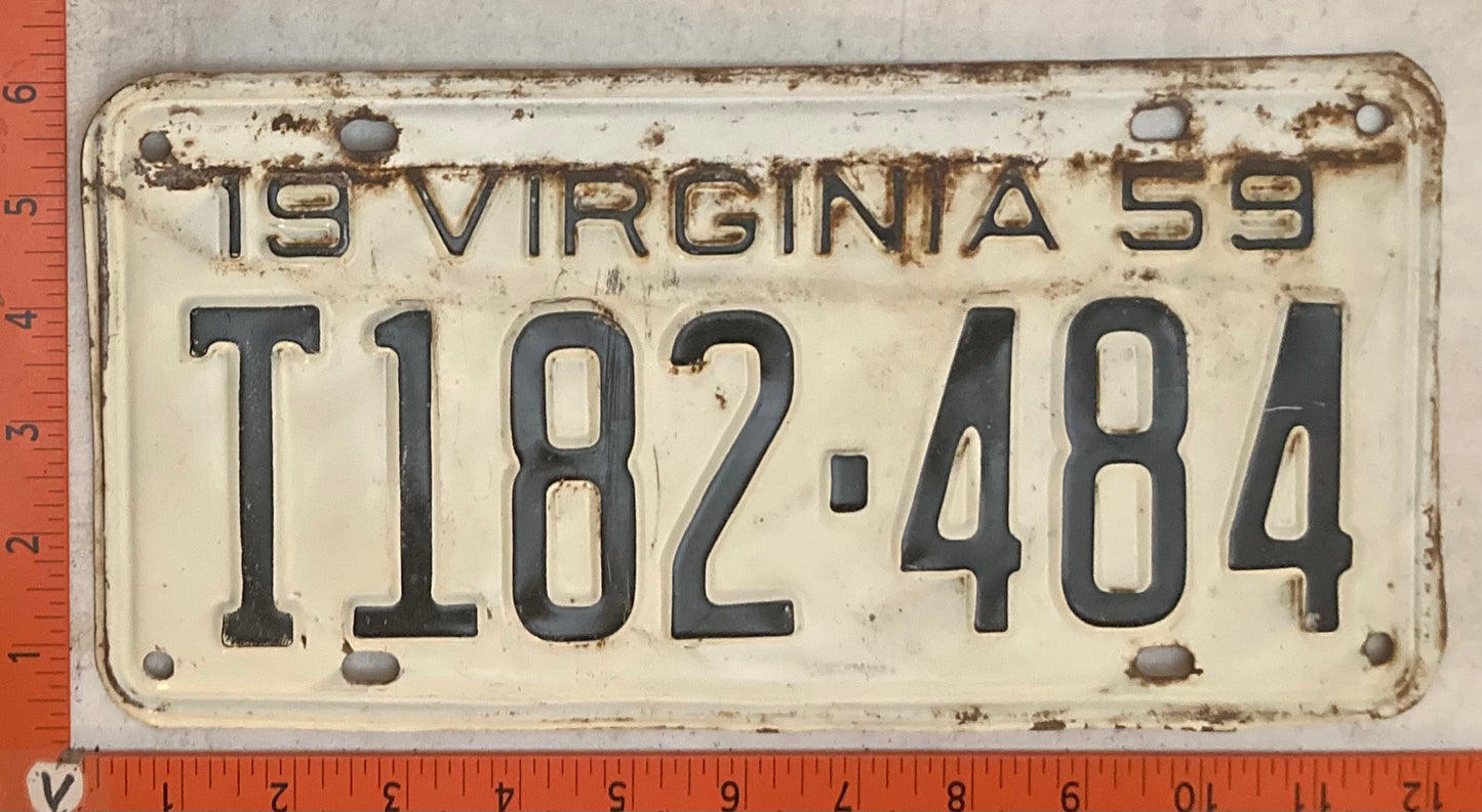 1959 Virginia #T182-484 Truck License Plate