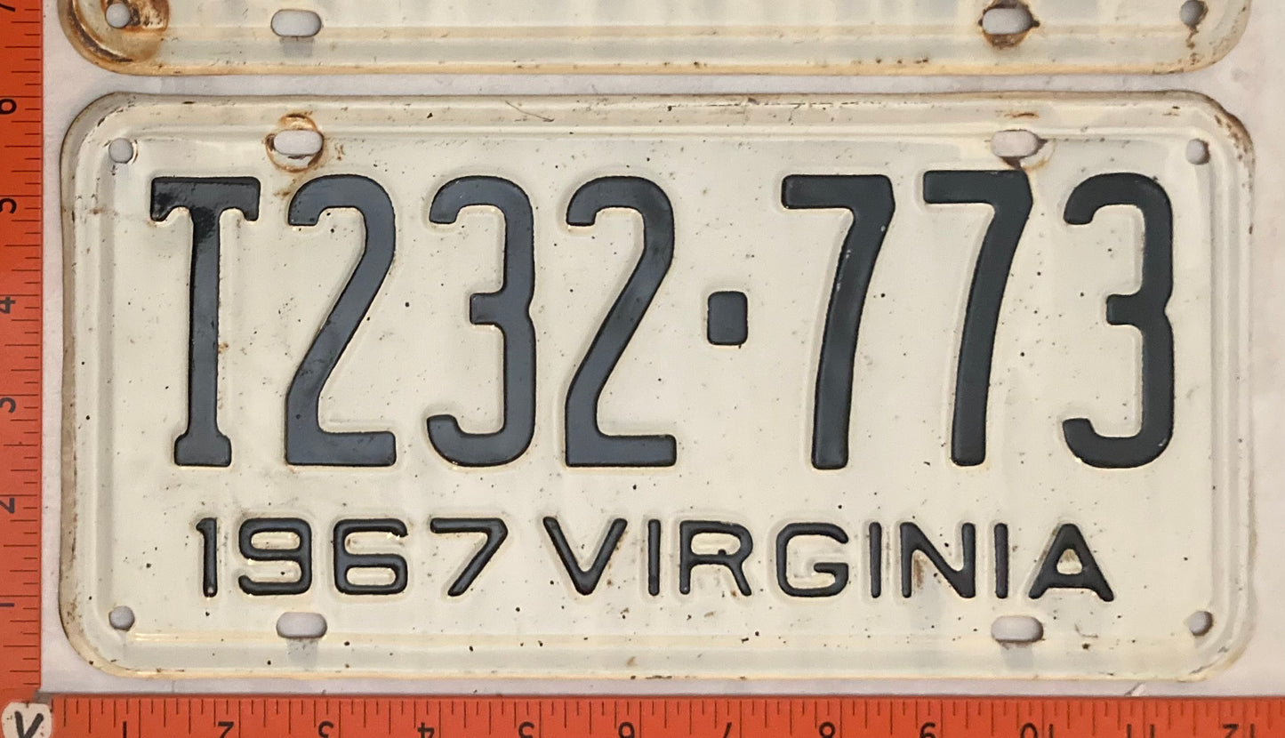 1967 Virginia #T232-773 Truck License Plate (Pair)