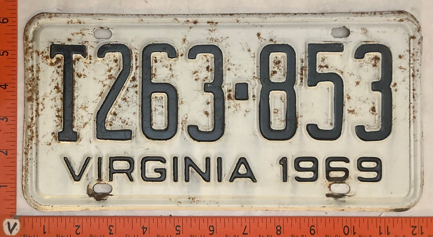 1969 Virginia #T263-853 Truck License Plate