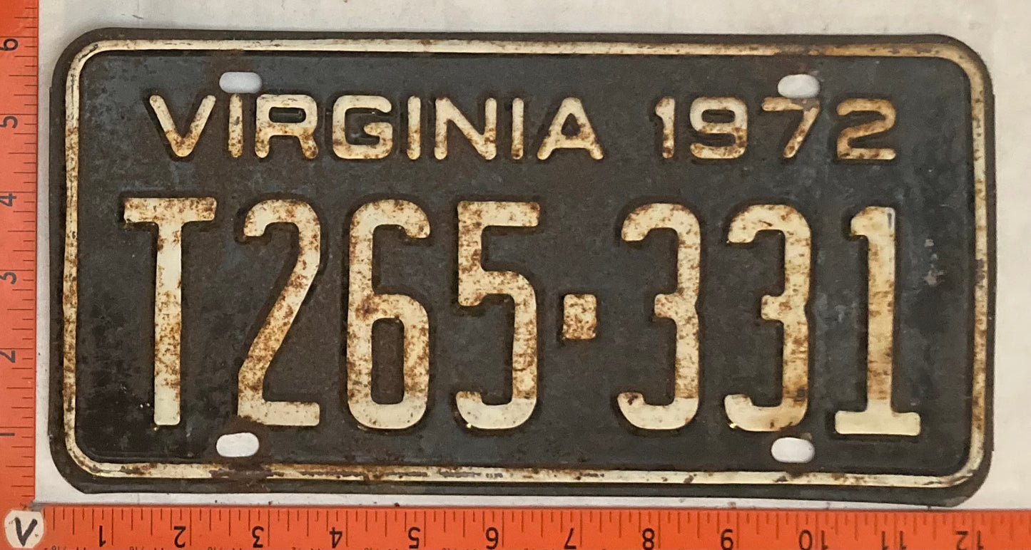1972 Virginia #T265-331 Truck License Plate