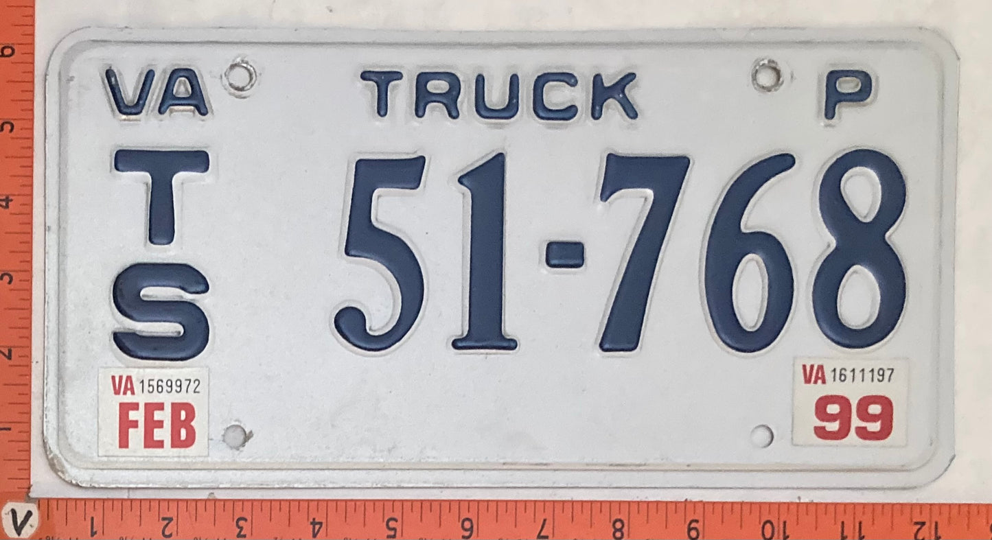 1999 Virginia #T/S 51-768 Truck License Plate