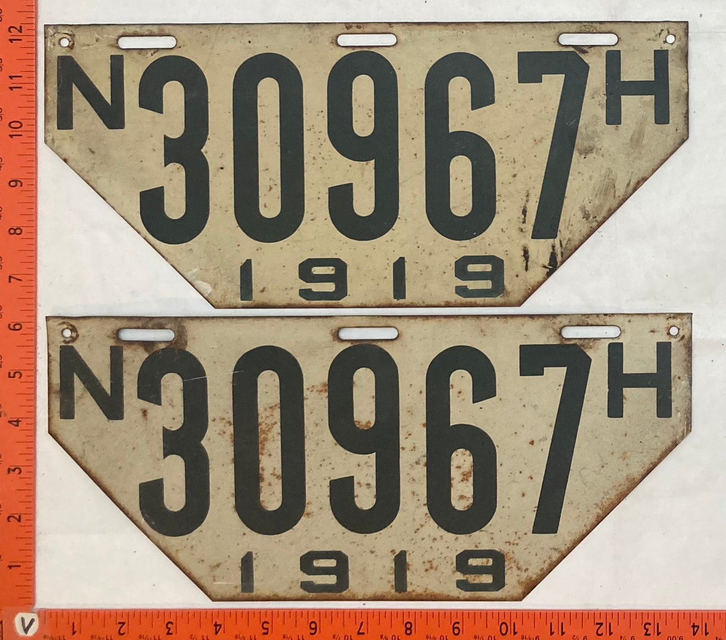 1919 New Hampshire #30967 Passenger License Plate (Non-Resident) (Pair)