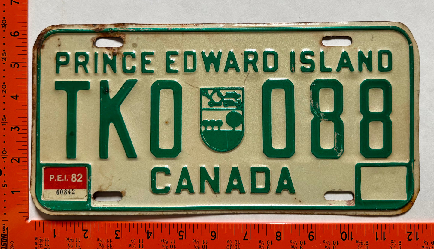 1982 Prince Edward Island #TK0 088 Truck License Plate