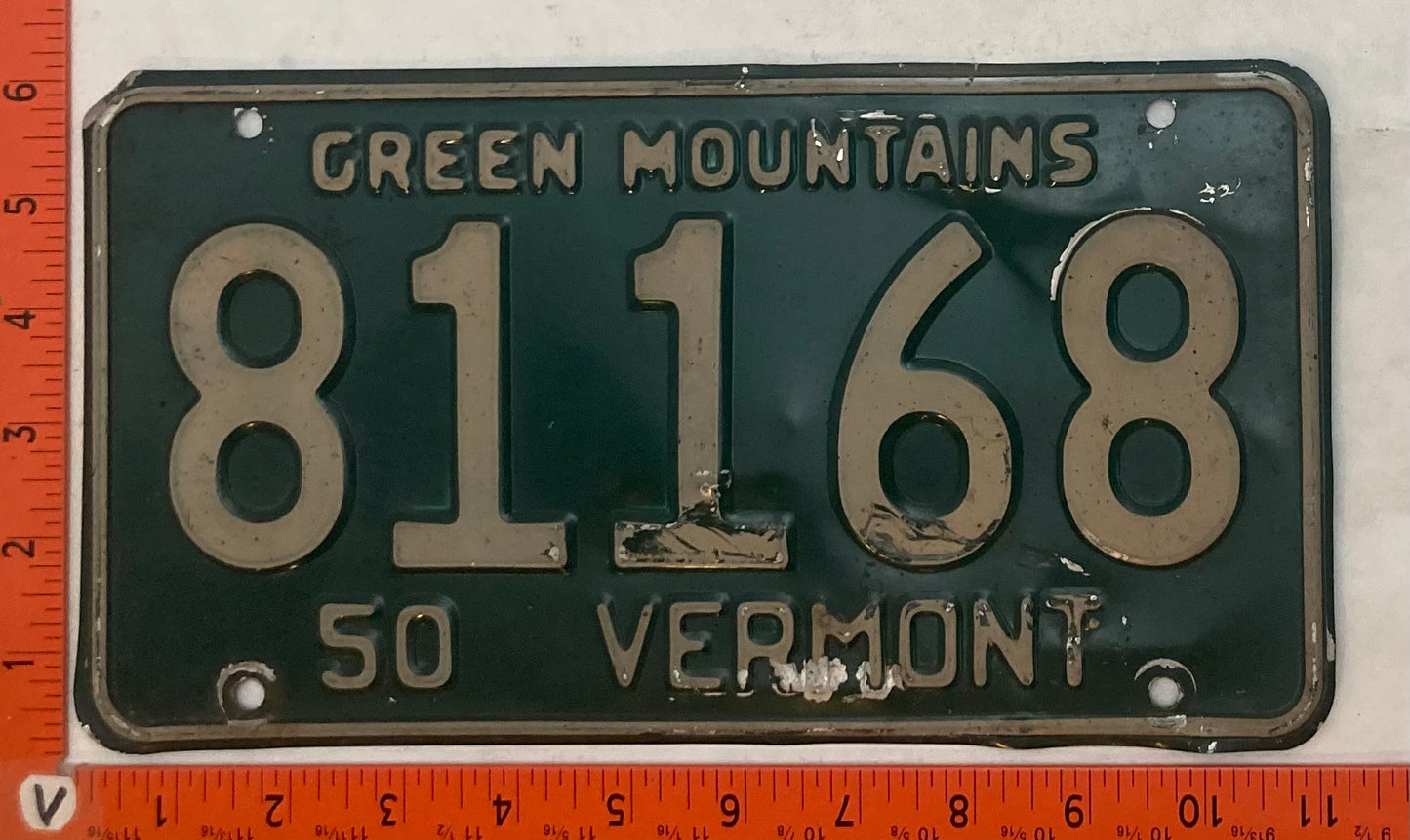 1950 Vermont #81168 Passenger License Plate
