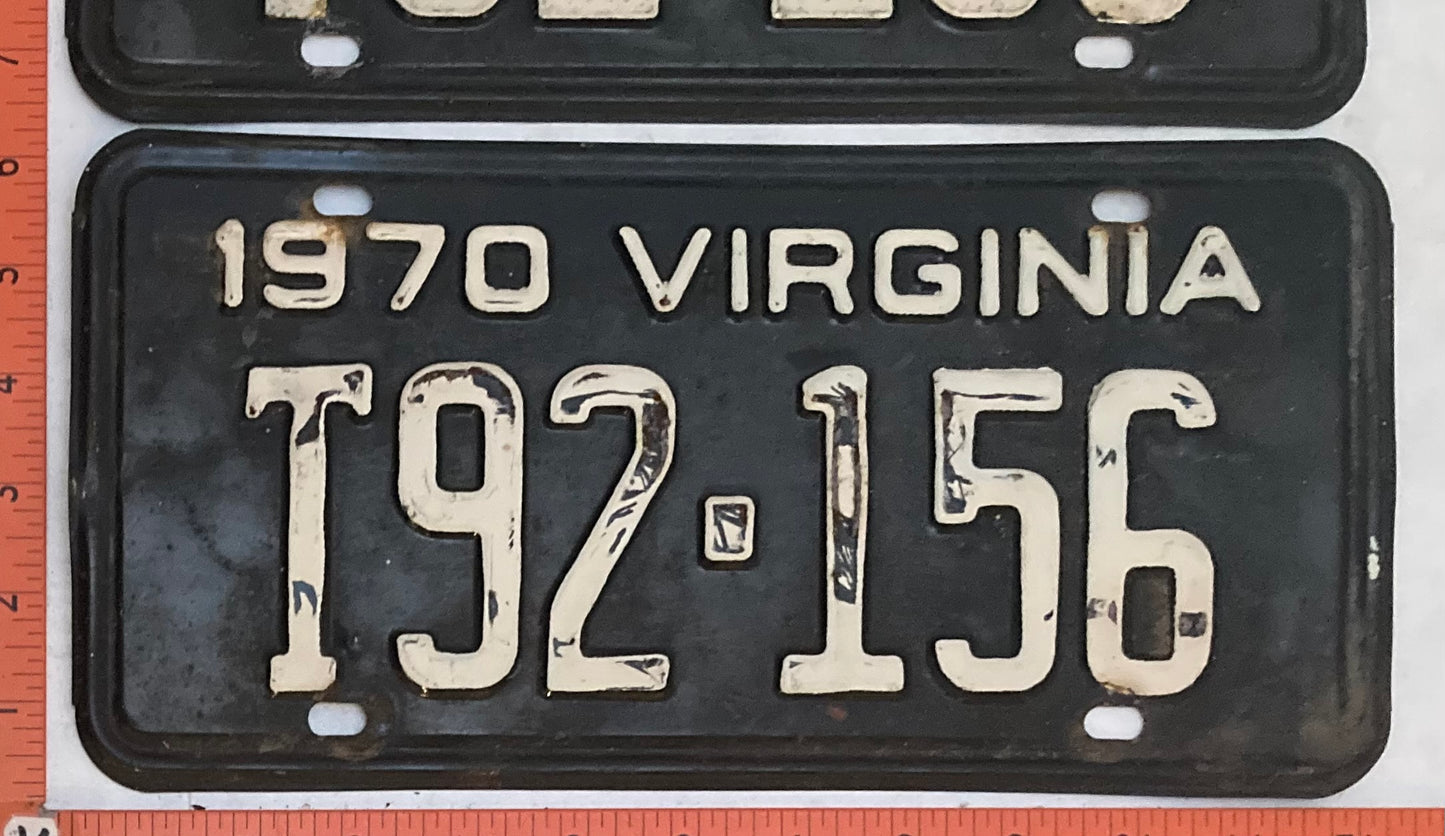 1970 Virginia #T92-156 Truck License Plate (Pair)