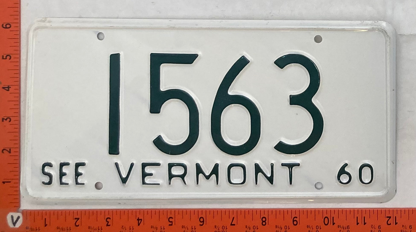 1960 Vermont #1563 Passenger License Plate