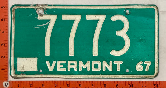 1967 Vermont #7773 Passenger License Plate