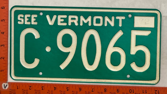 1972 Vermont #C-9065 Passenger License Plate