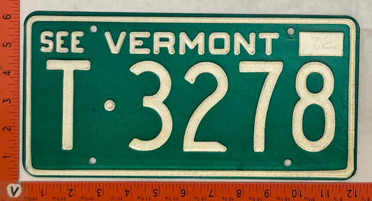 1972 Vermont #T-3278 Passenger License Plate