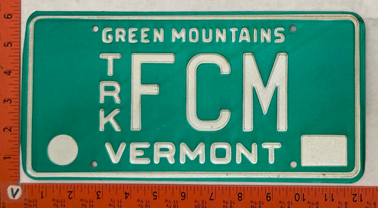 1977 Vermont #FCM Farm Truck License Plate (Vanity)