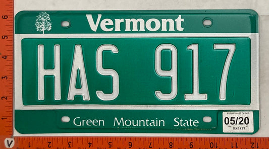 2020 Vermont #HAS 871 Passenger License Plate