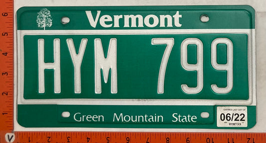 2022 Vermont #HYM 799 Passenger License Plate