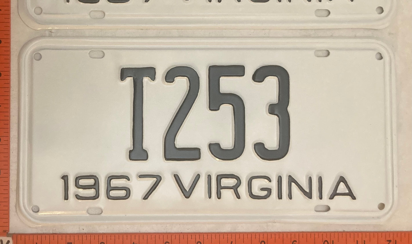 1967 Virginia #T253 Truck License Plate (Pair) YOM Eligible