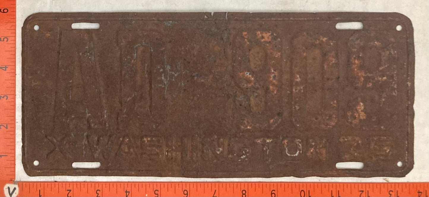 1935 Washington #AO-809 Passenger License Plate