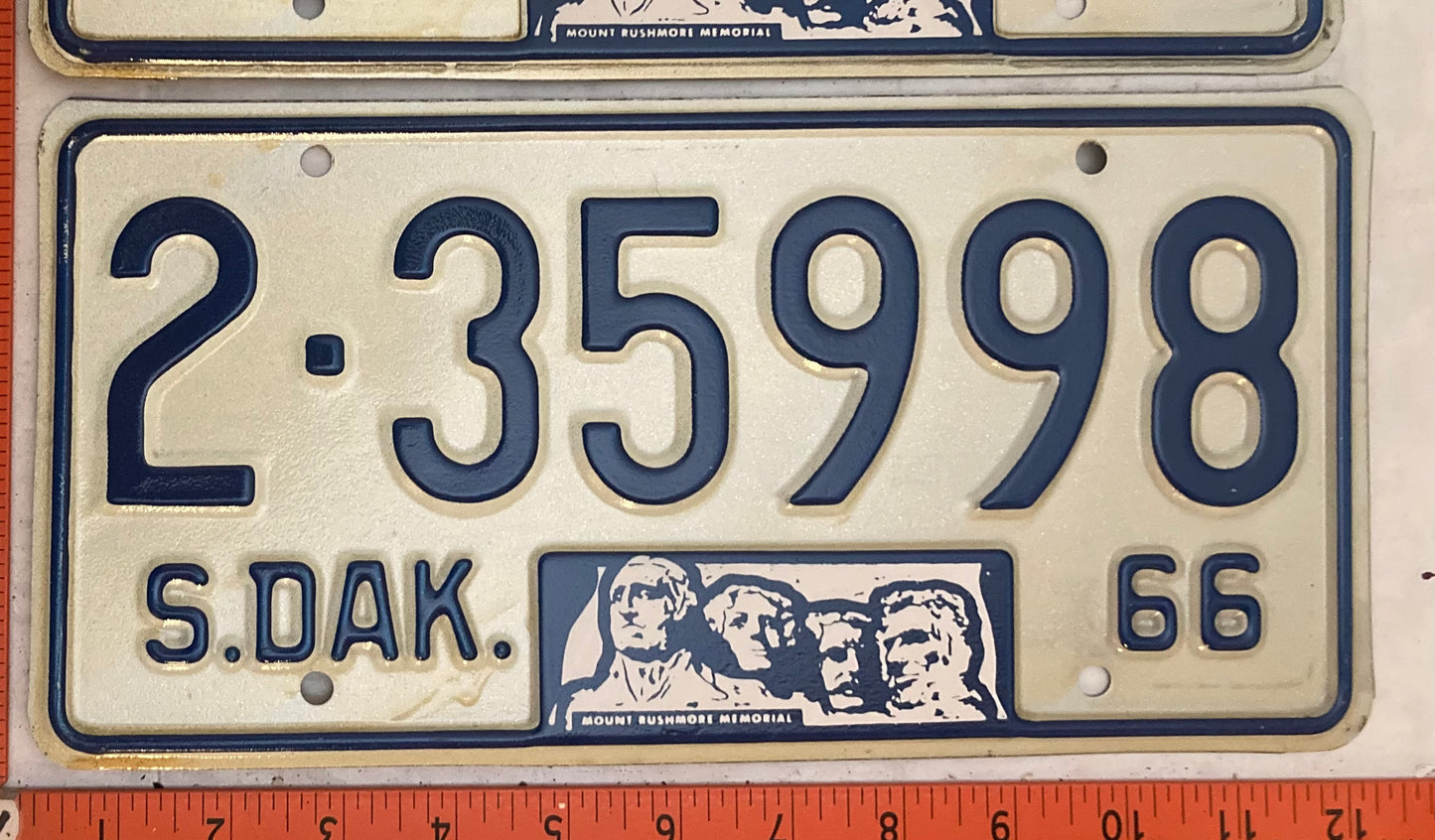 1966 South Dakota #2-35998 Passenger License Plate (Pair)
