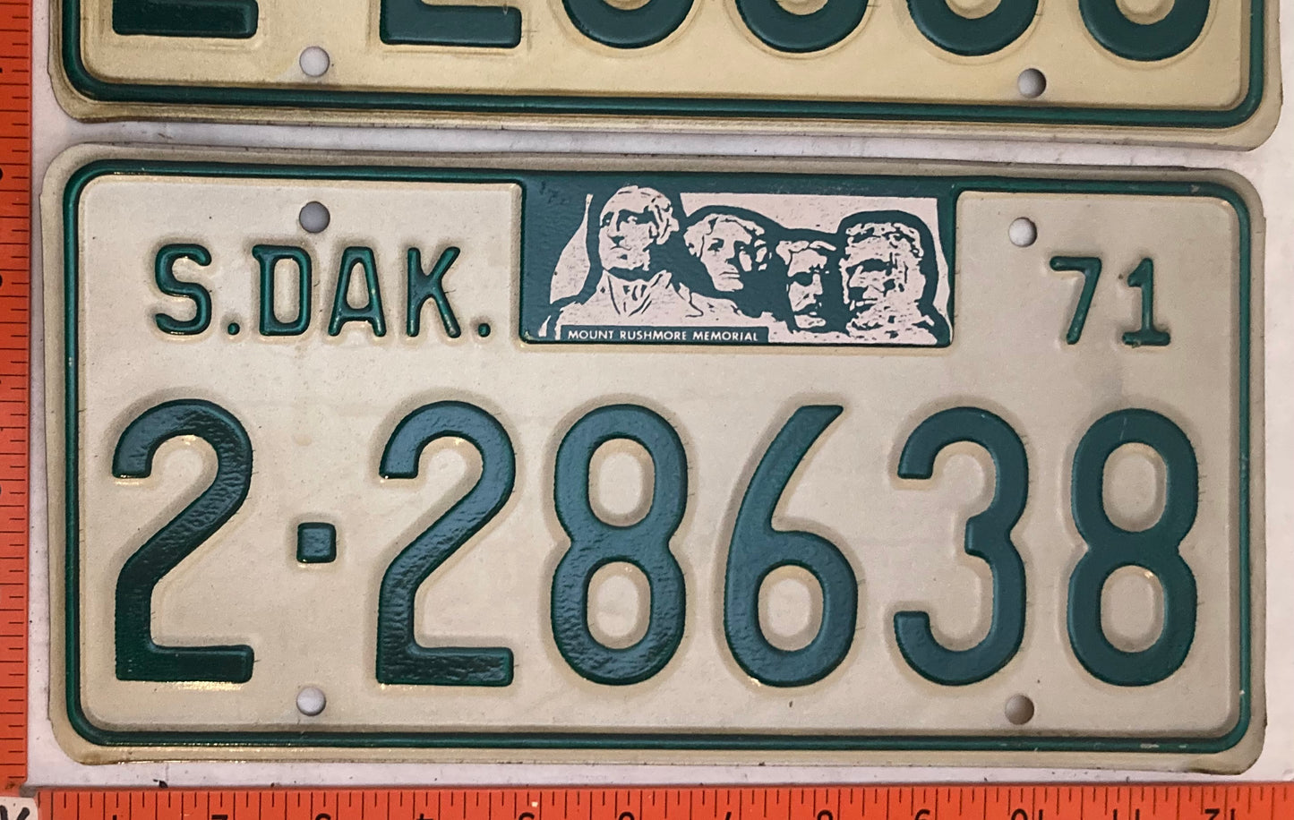1971 South Dakota #2-28638 Passenger License Plate (Pair)