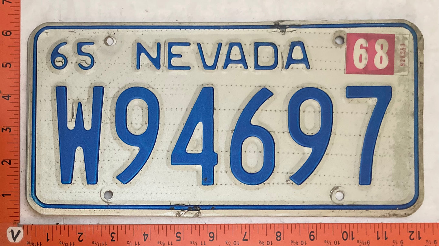 1968 Nevada #W94697 Passenger License Plate (Pair)