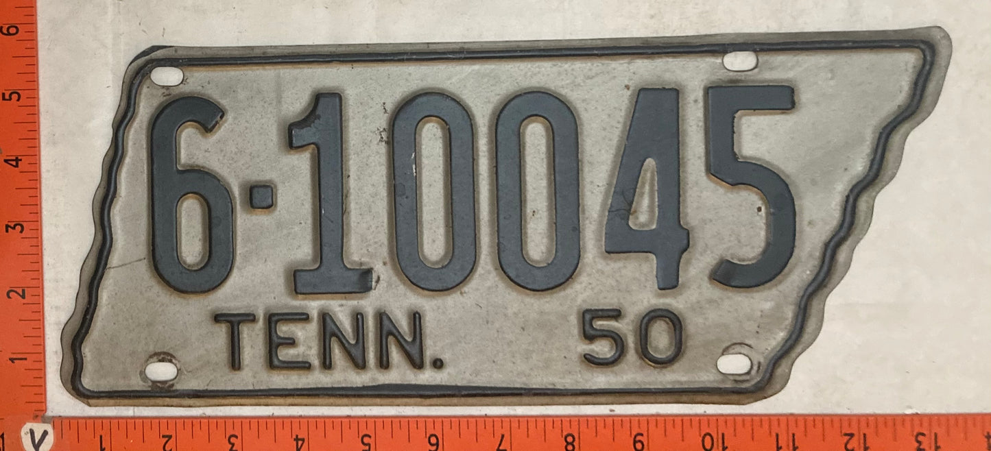 1950 Tennessee #6-10045 Passenger License Plate