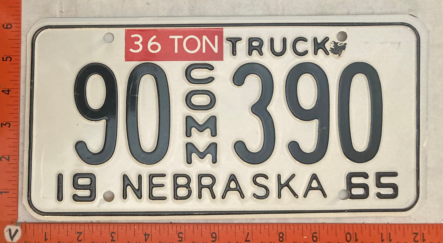 1965 Nebraska #90 C/O/M/M 390 Truck License Plate