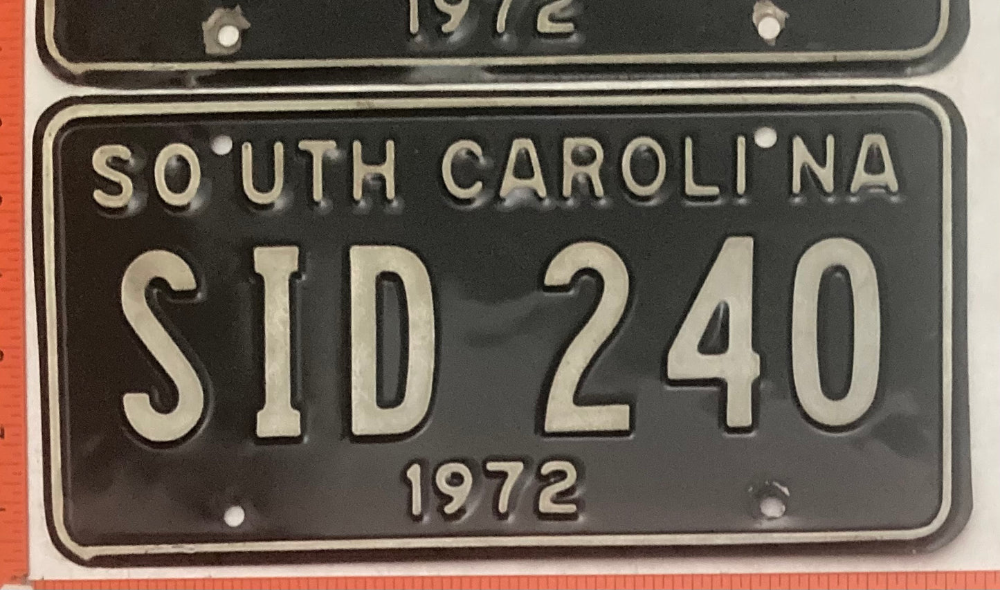 1972 South Carolina #SID 240 Passenger License Plate (Pair)