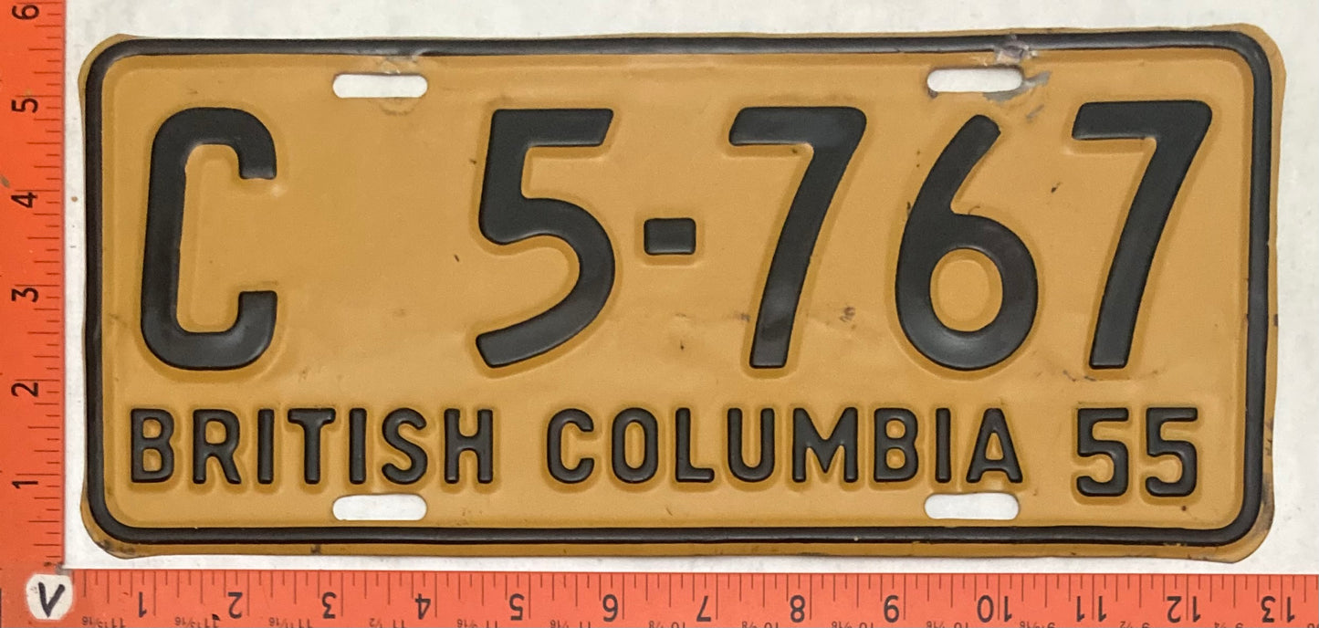 1955 British Columbia #C 5-767 Commercial License Plate
