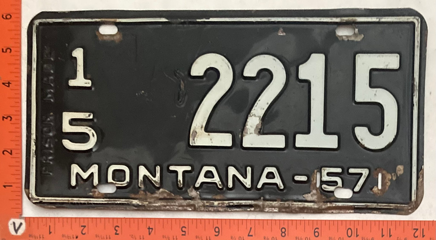 1957 Montana #1/5 2215 Passenger License Plate