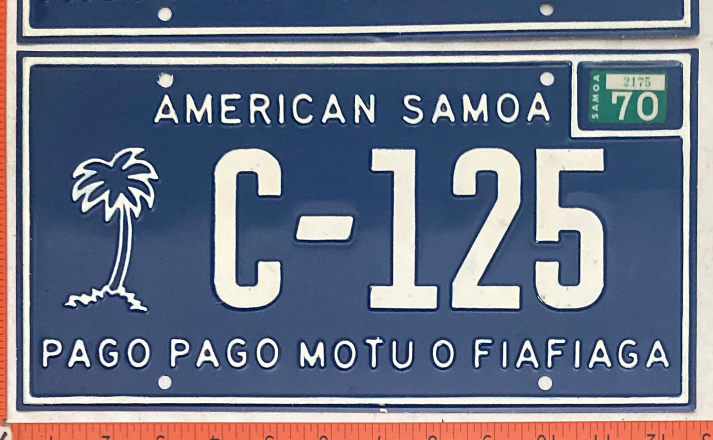 1970 American Samoa #C-125 Cargo License Plate (Pair)