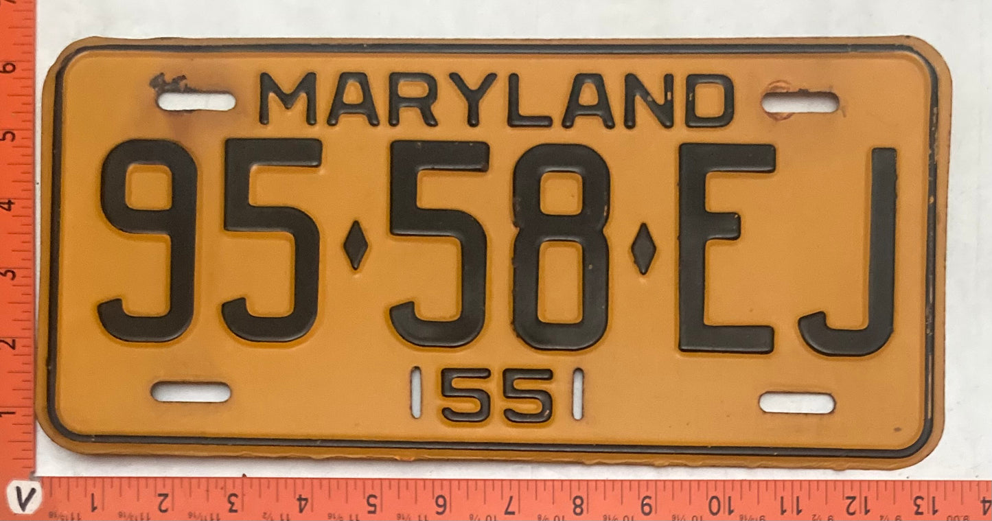 1955 Maryland #95-58-EJ Truck License Plate