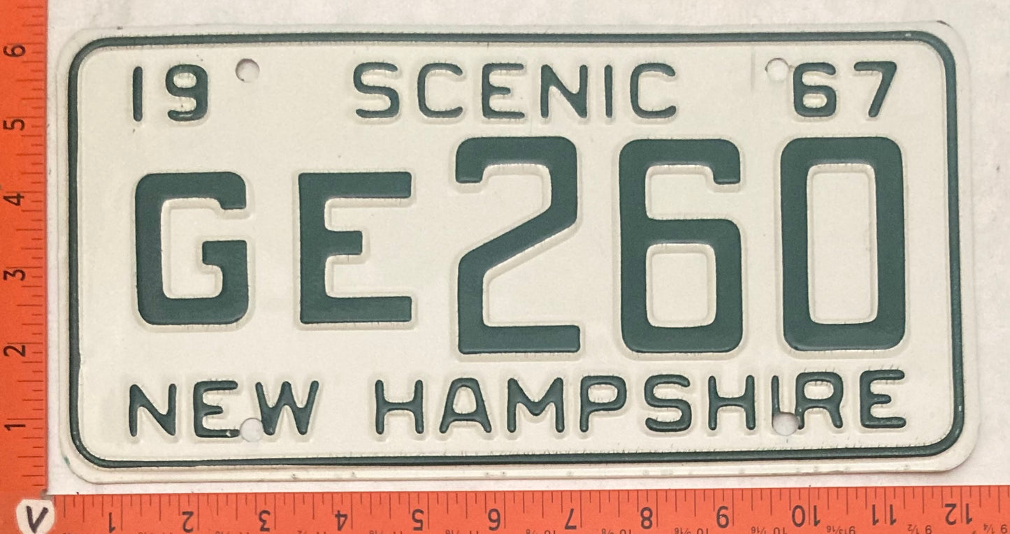 1967 New Hampshire #GE 260 Passenger License Plate