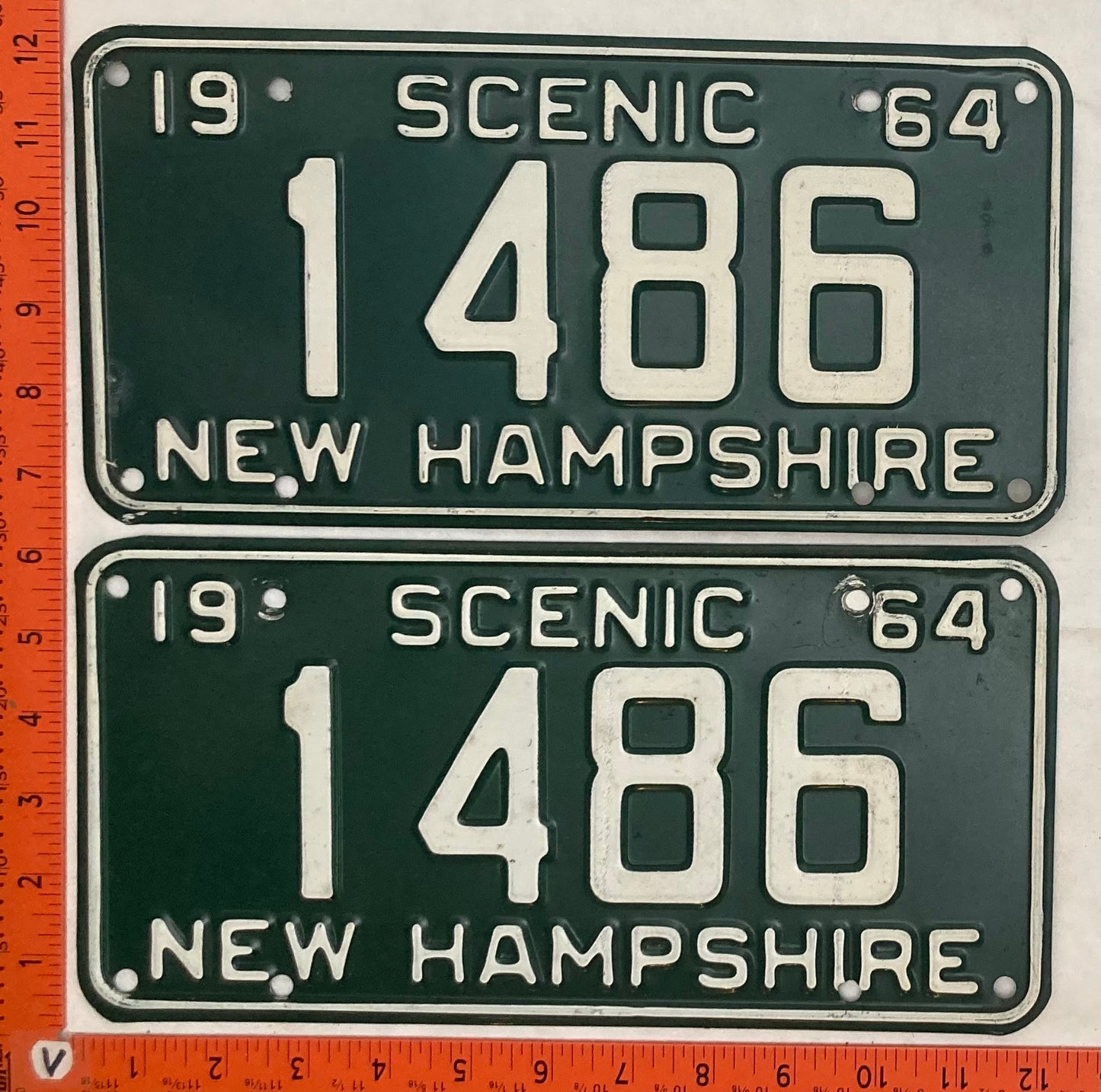 1964 New Hampshire #1789 Passenger License Plate (Pair)